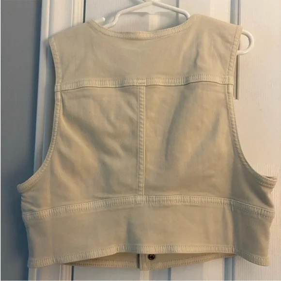 American Eagle Cropped Denim Bra Tank Top Cream Size Medium NWT - Picture 7 of 7